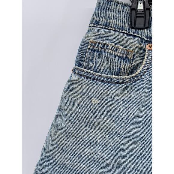 H&M Women's Light Blue Denim Cuffed Five Pocket Shorts SZ 12 - Picture 6 of 10